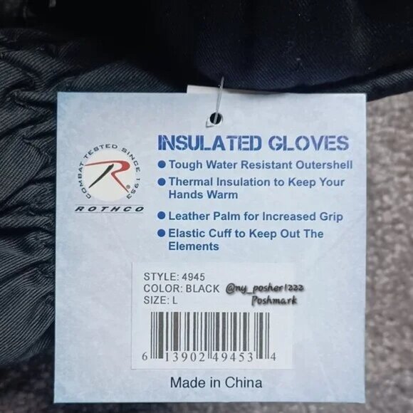 𝙍𝙊𝙏𝙃𝘾𝙊 Insulated Hunting Gloves L Black - Picture 7 of 7